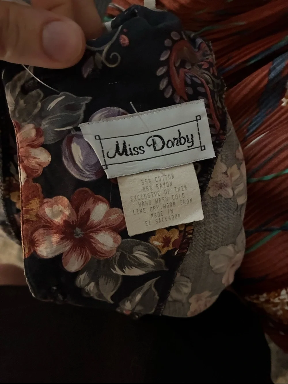 Vintage Miss Dorby Floral Midi Dress with Lace Collar | Cottagecore